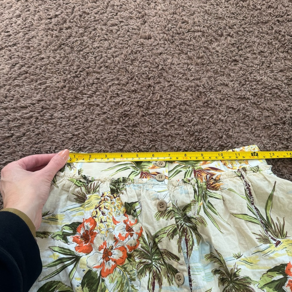 Zara Palm Tree Print Midi Skirt 100% Cotton Boho Vacation Bahamas S Small - Picture 9 of 11